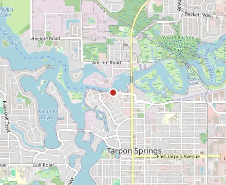 Map showing Dimitri's on the Water- Tarpon Springs, Florida