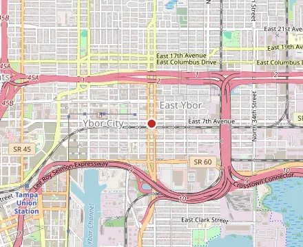 Map showing Columbia Restaurant