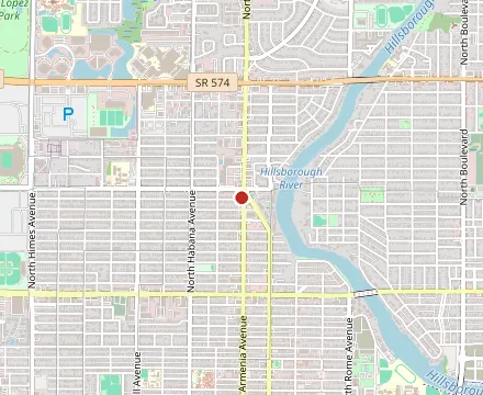 Map showing West Tampa Sandwich Shop