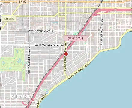 Map showing Bern's Steak House